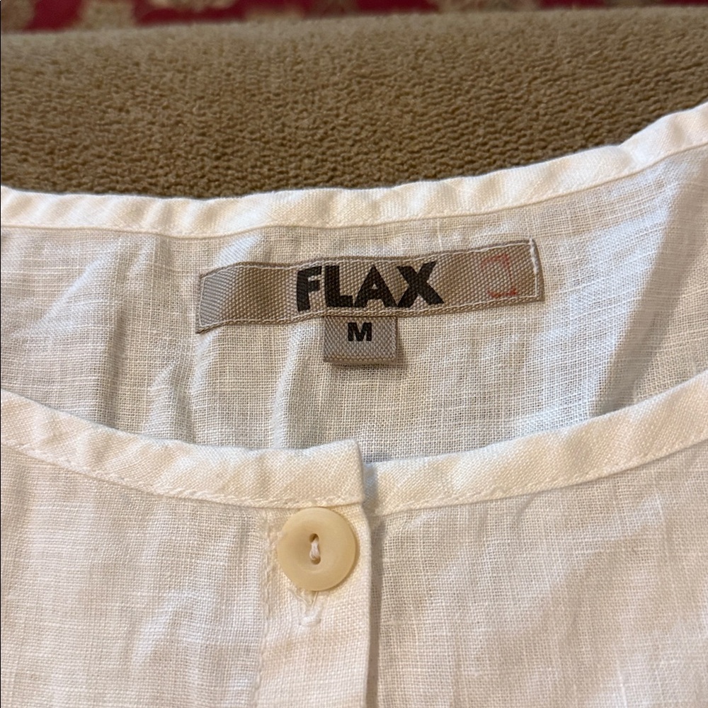 Flax Women’s 100% Linen Long Sleeve Top Shirt Size Medium Button (TD) - Picture 4 of 6